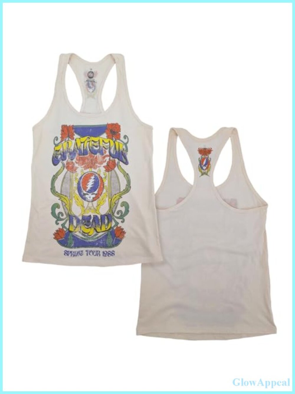 100% Cotton Racerback Tank Top - Grateful Dead Graphic Licensed